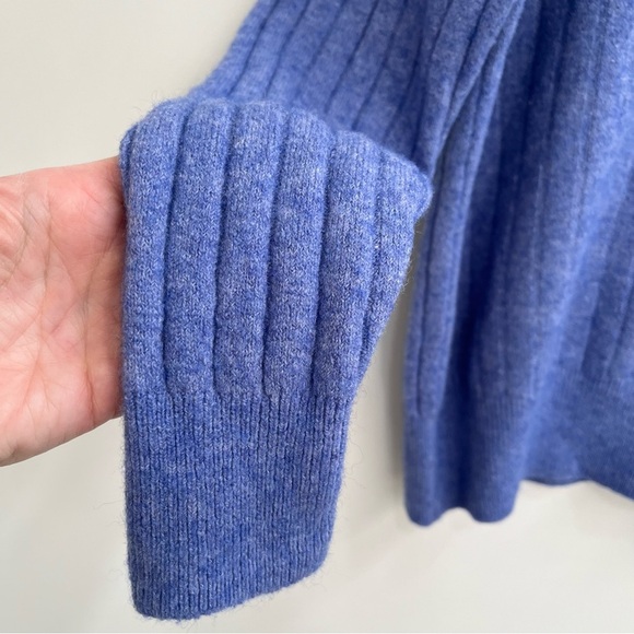 Madewell Heather Sky Blue Bowden Henley Sweater in Coziest Alpaca Yarn Small - Picture 6 of 10